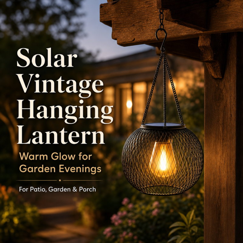 Smart Garden Lighting System - Solar Powered LED Hanging Floor Lamp