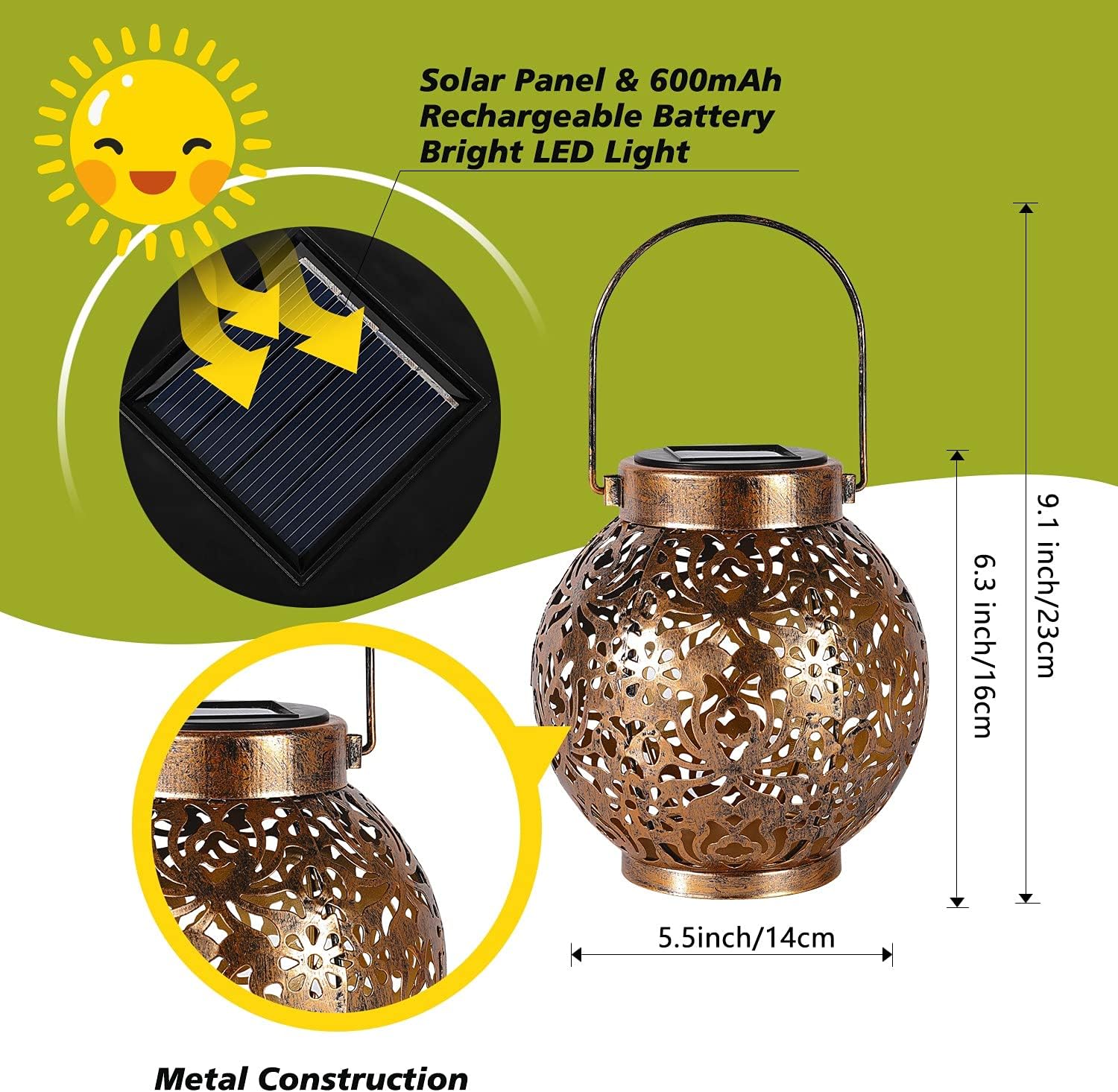1-6PCS Moroccan Solar Lanterns - Smart Garden Lighting System recension och pris
