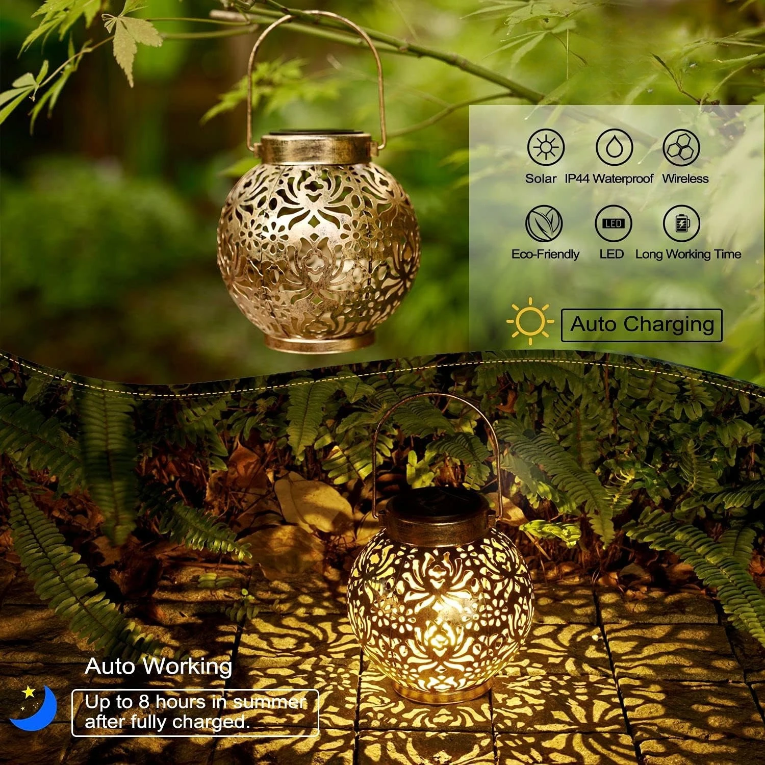 1-6PCS Moroccan Solar Lanterns - Smart Garden Lighting System recension och pris